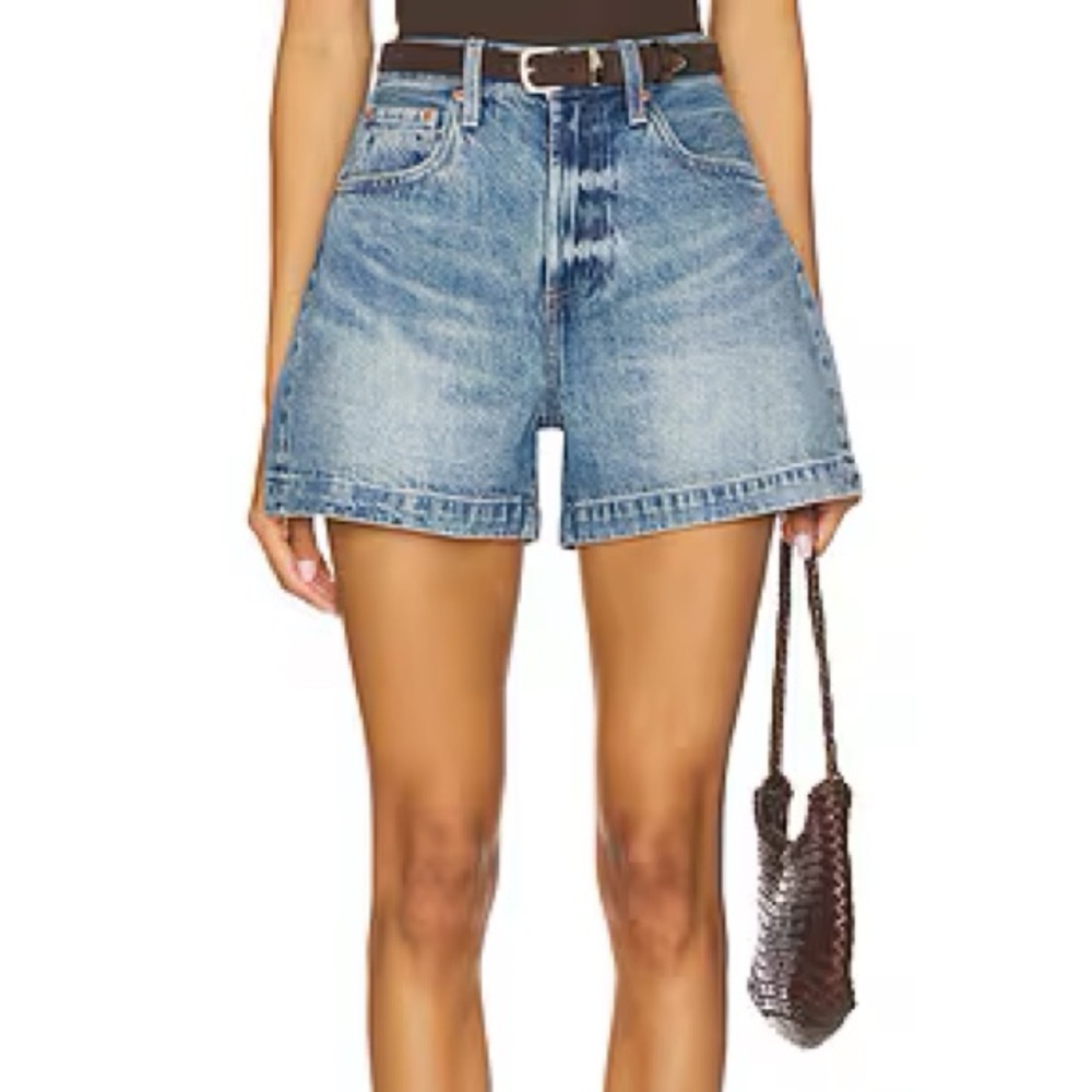 Pistola Saige High Rise A-line Short in Safari